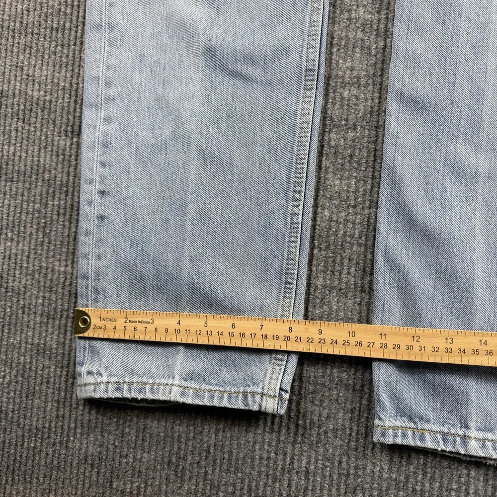 Levis 505 Jeans Mens 34x29 Light Wash Blue‎ Straight Leg Denim Distressed Casual